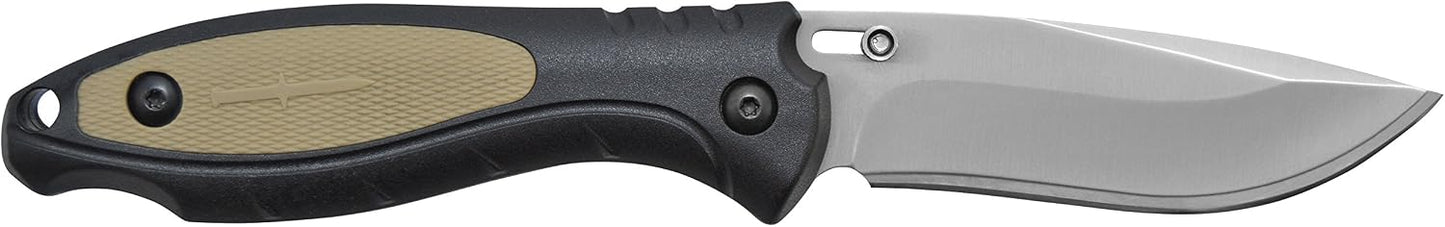 Cuchillo hoja fija 8pulg negro/marrón