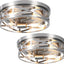 2 Lámparas techo níquel cepillado 13" 4 luces cocina