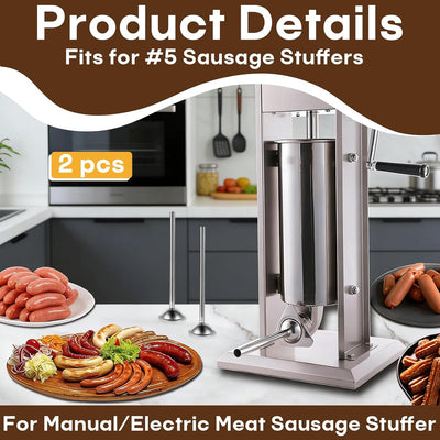2 Pzas Tubo Relleno Salchicha Acero Inox Ajuste Universal