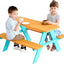 Set mesa y bancas picnic madera niños exteriores