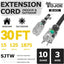 Cable extensión 30 ft 15A negro resistente