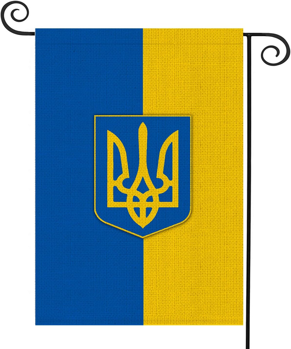 Bandera jardín Ucrania 12x18pulg tridente resistente