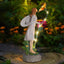 Estatua hadas jardín con luces LED solares impermeable