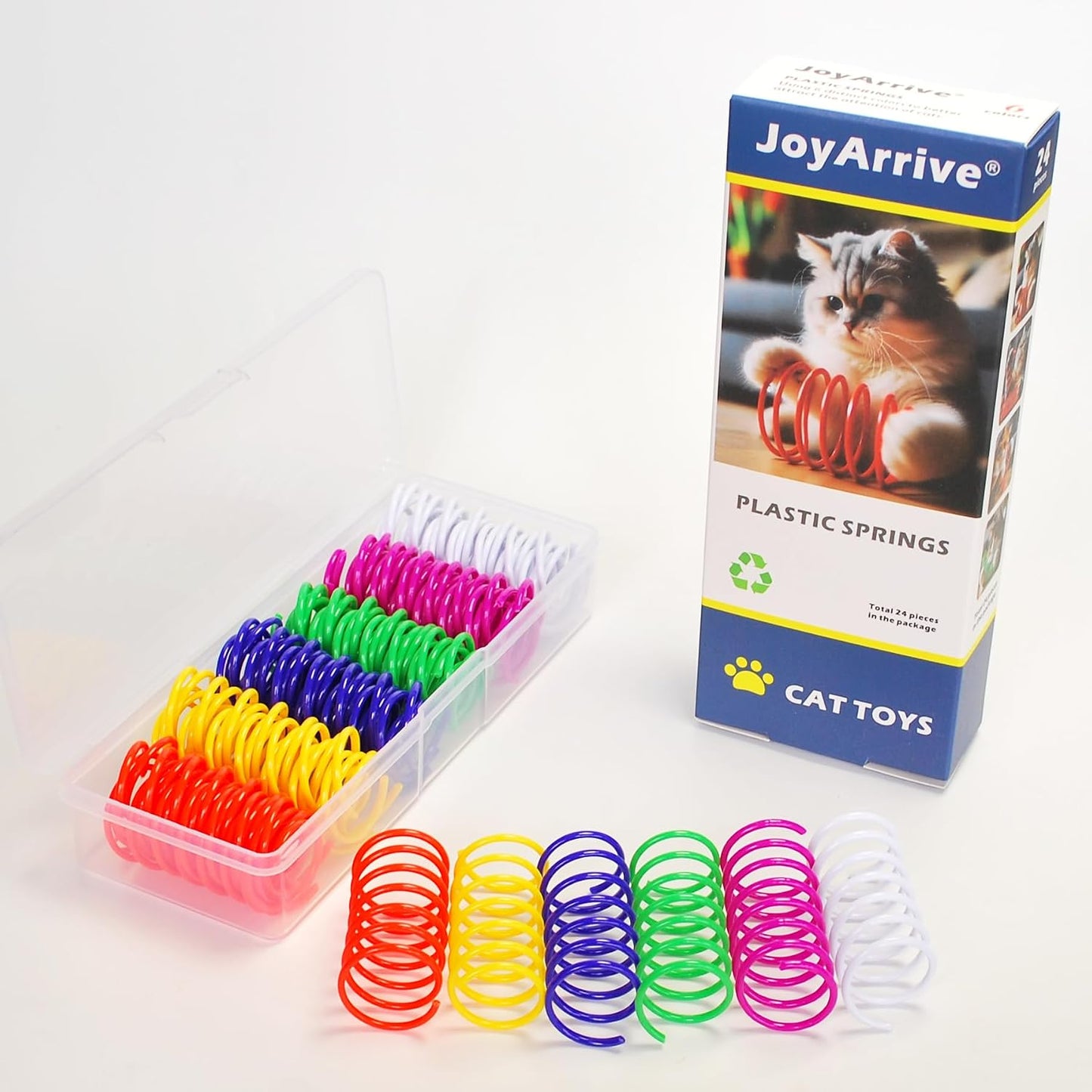 24 Pzas resortes para gatos en caja espiral interactiva