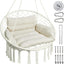Silla colgante macramé cojín bohemia color blanco