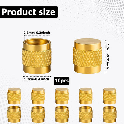 Tapones acampanados 1/4 pulg 10 pzas Tapa latón dorado