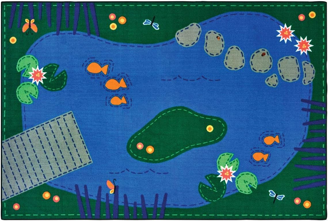 Alfombra rectangular 3x4ft6" color azul