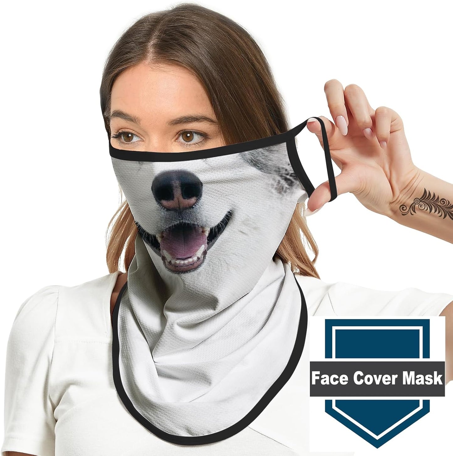 Bandana facial con bucles orejas transpirable cuello