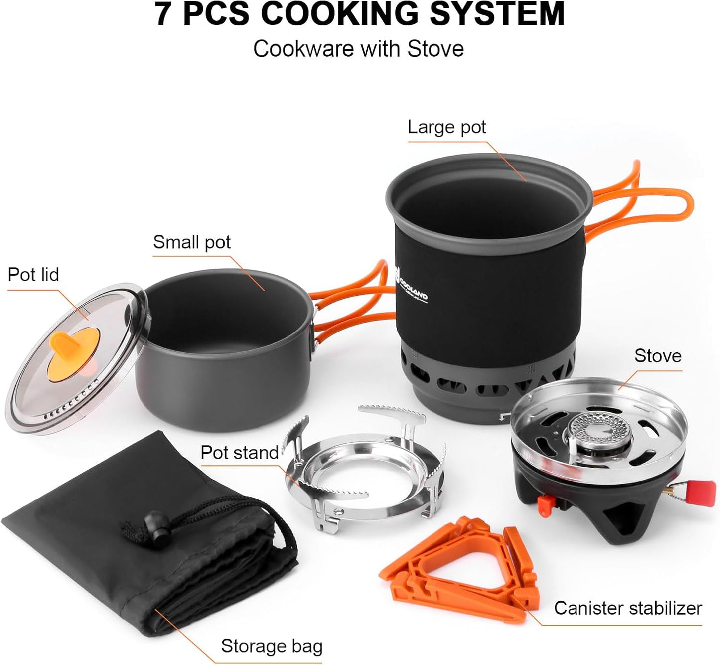olla intercambio calor para acampar 7en1 kit cocina