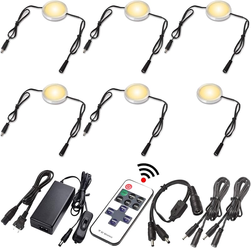 Kit luz armario cocina 110V control remoto 6 luces blanco