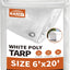 Lona blanca impermeable 6x20ft 7.5mil resistente UV y nieve