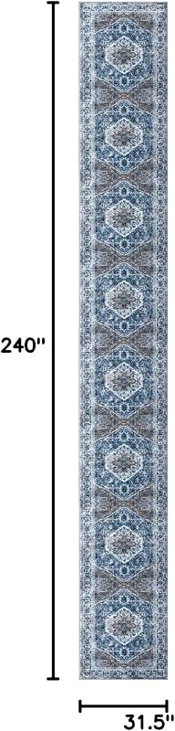Tapete pasillo 2.6x20ft lavable estilo oriental lana