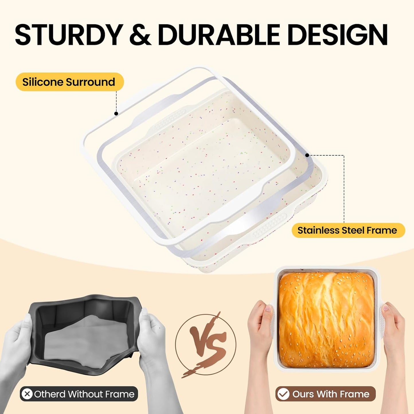 Bandeja silicona cuadrada 20cm para pastel antiadherente