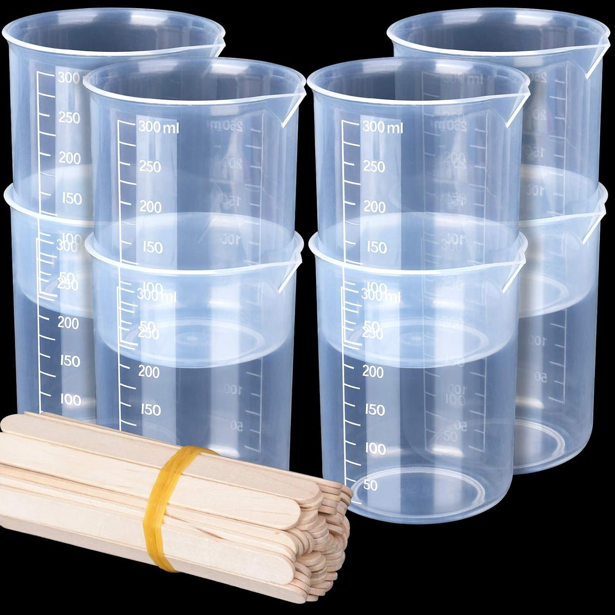 8 Tazas Resina Vasos Medidores 10.1oz Plástico