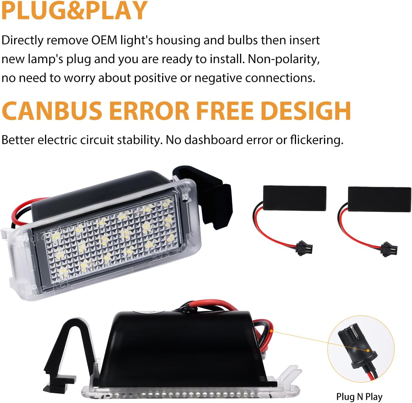 Luz LED para matrícula Chevy Camaro 2010-13 6000K blanco 2pcs