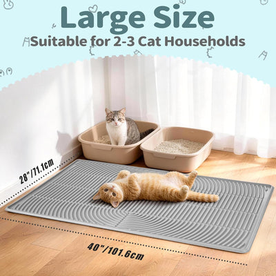 Tapete silicona gatos 40x28pulg impermeable suave patas