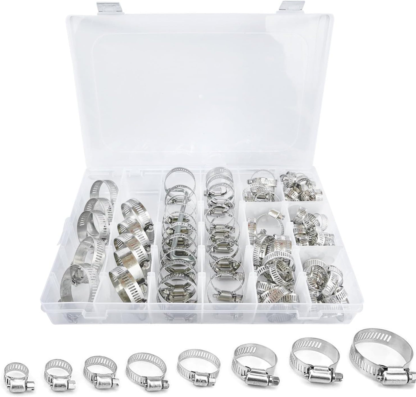 Set 100 abrazaderas manguera acero inox 304