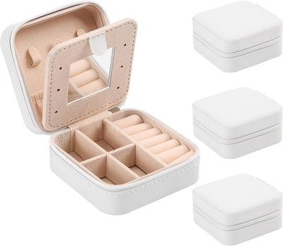 Joyero viaje con espejo 4 pzas para aretes anillos