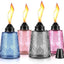 4 Faroles Cristal Recargables Citronela Exteriores Multicolor