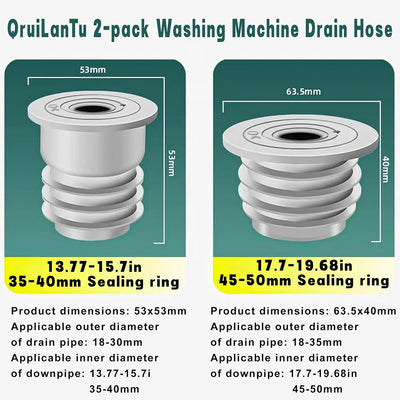2 Tapones Sellado Silicona Desagüe Lavadora