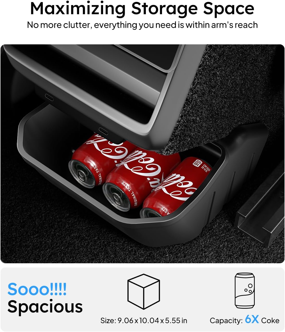 Organiz. consola trasera Tesla Model 3 2024-26