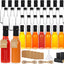 35 Botellas Vidrio 5oz Tapas Negras para Salsa Vino Bebidas