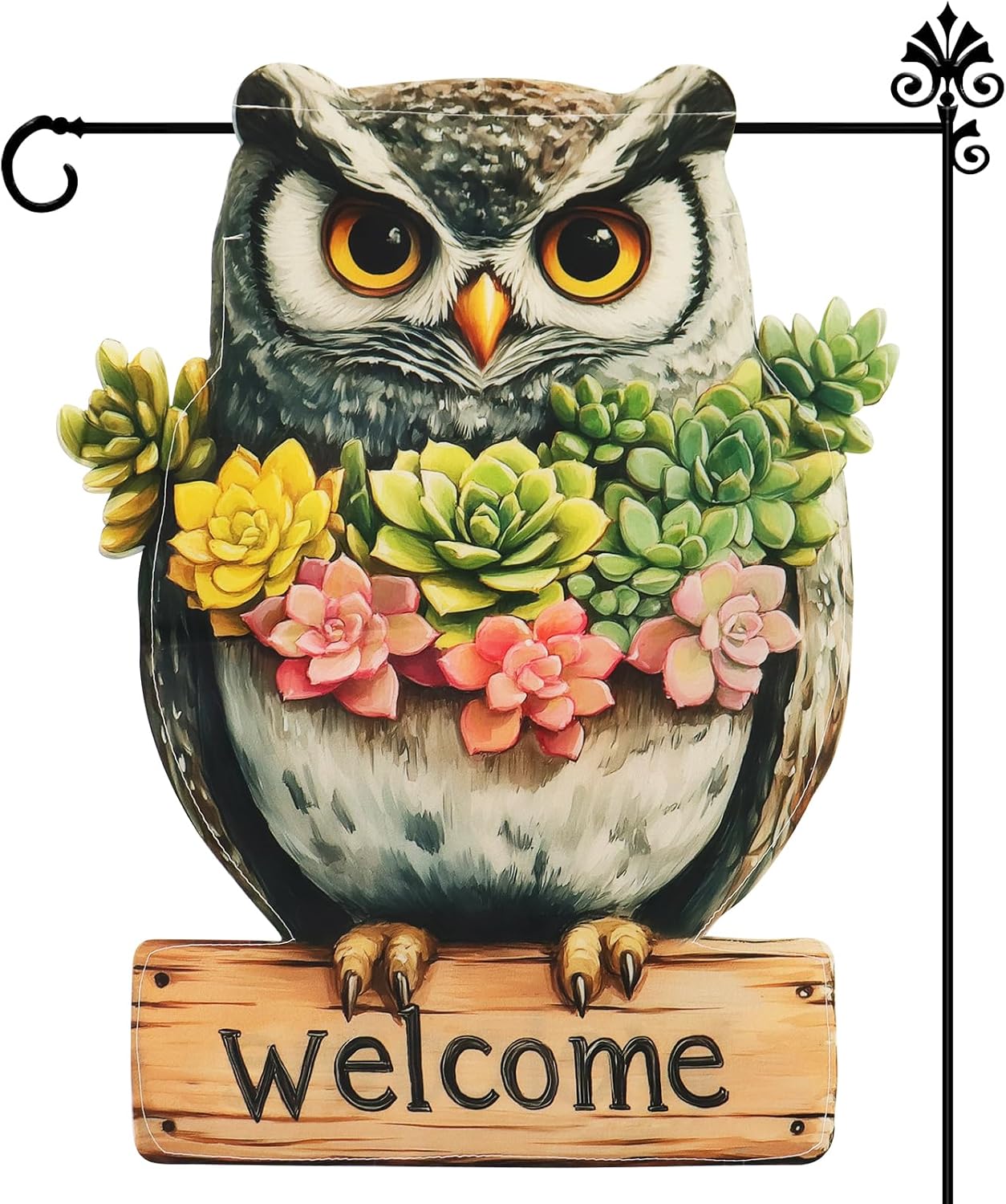 Banderas jardín búho 12x18pulg doble cara decoración exterior