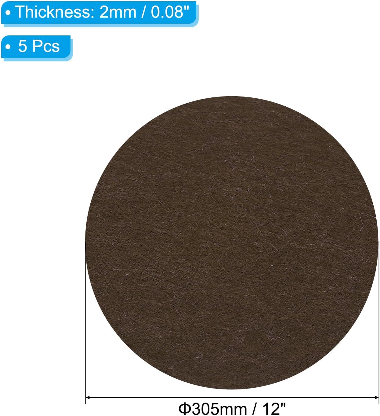 Fieltro base lámpara 12pulg 5uds redondo antiderrap