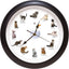 Reloj pared gato maullando 13pulg negro 12 razas