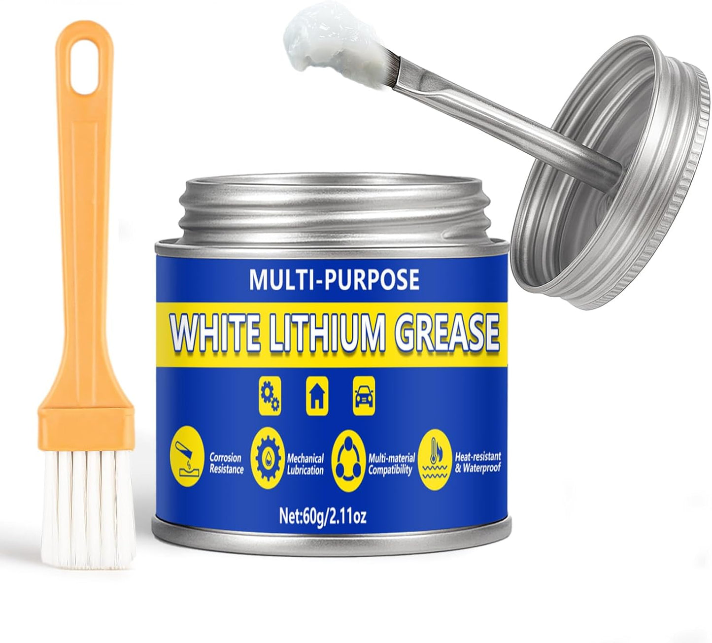 Grasa litio blanca 60ml con cepillo bisagras rodamientos