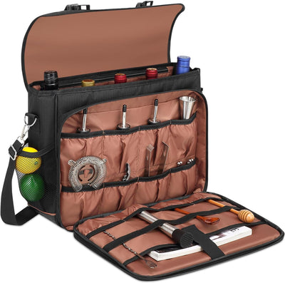 Bolsa barman con compartimentos para coctelera y herramientas