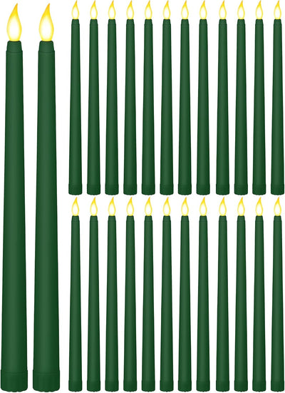 24 Pzas Velas Cónicas LED 11pulg Parpadeantes para Boda Halloween