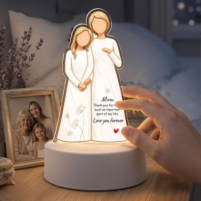 Luz Nocturna USB Acrílica 3 Colores para Mamá