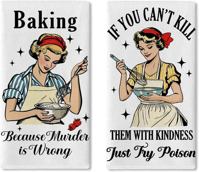 Juego de 2 trapos de cocina vintage para ama de casa y regalo de inauguración