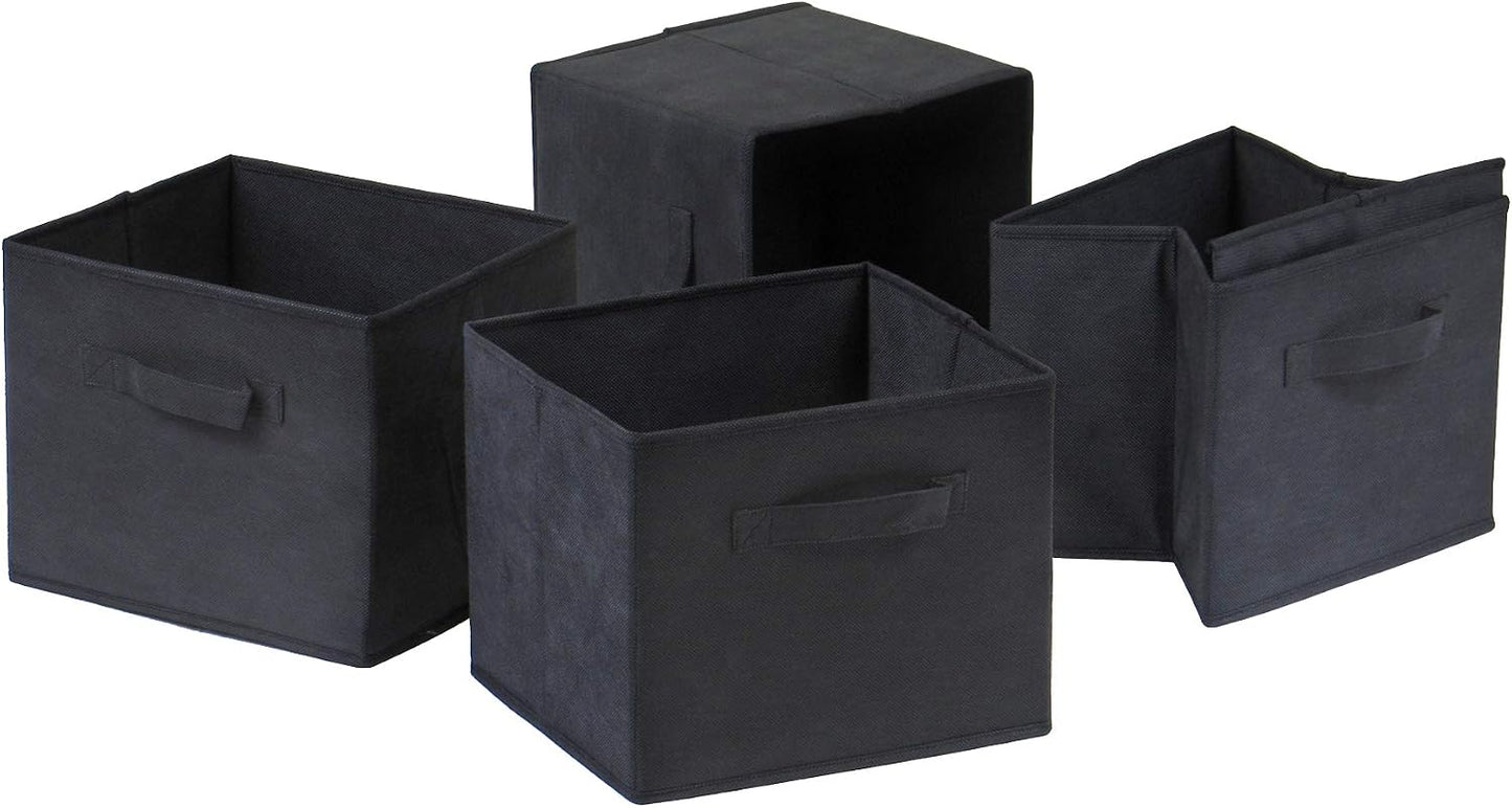 Cestas tela plegable Capri set 4 negro