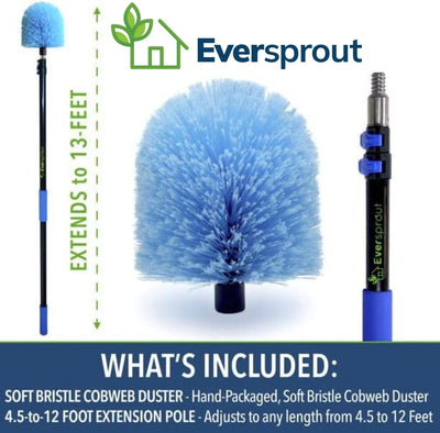 Plumero telaraña 5-12ft poste aluminio 20ft cerdas suaves