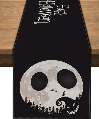 Camino mesa Halloween calavera luna 13x72pulg