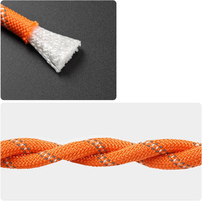 Kit cuerda escalada estática 1/2" x32pies 18kN naranja