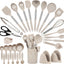 Set 28 Pzas Utensilios Silicona Mango Acero Inox Resistente Calor