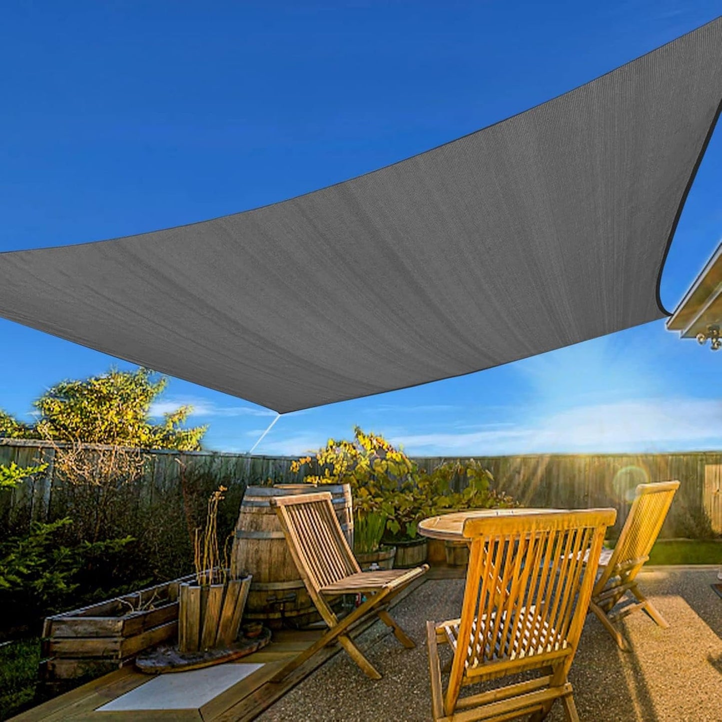 Toldo cuadrado 12x12ft bloqueo UV para patio jardín gris