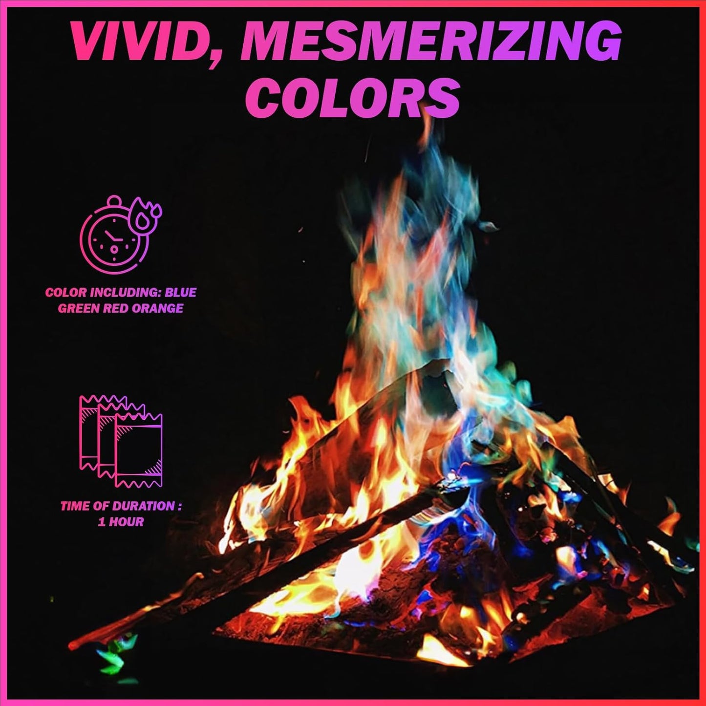 25 Pack Llamas Coloridas para Fogata Chimenea