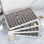 Bandejas apilables cuero sintético para joyas set 4 blanco