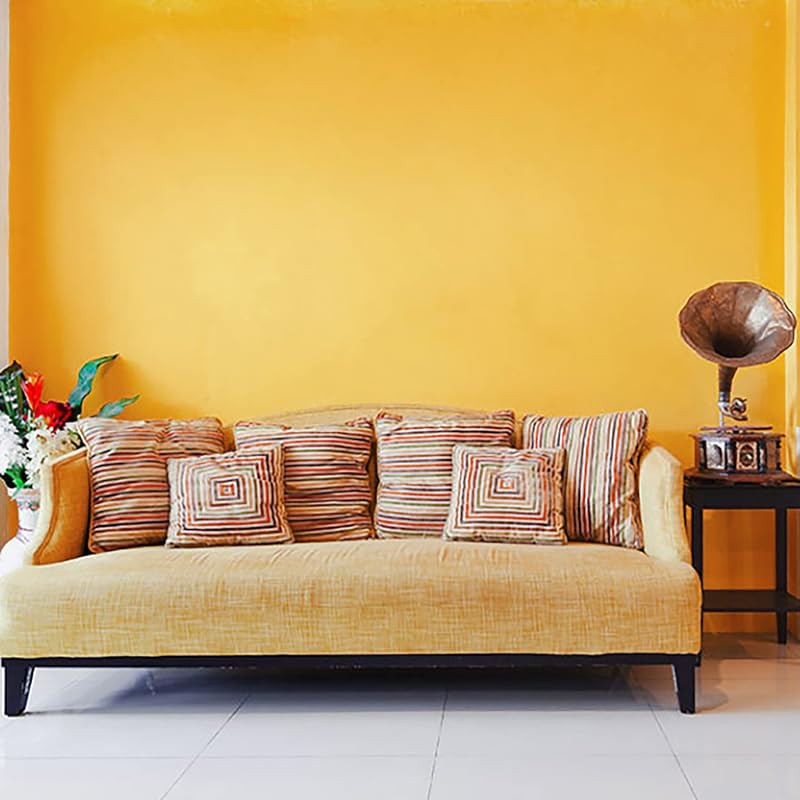 Papel tapiz amarillo oscuro 15.8x394" dormitorio