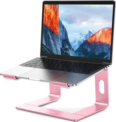 Soporte elevador aluminio para laptop 10-15.6pulg rosa