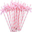 20 Pajitas de Papel Rosa 7.7pulg Biodegradables para Fiesta