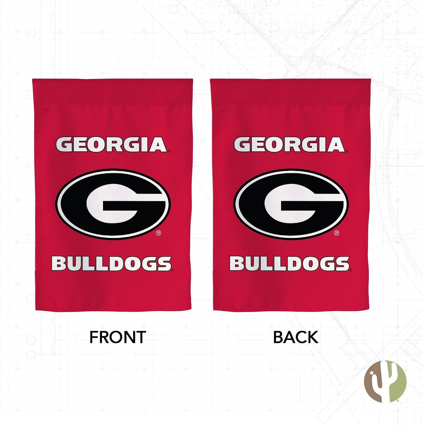 Bandera jardín UG Georgia 19x12pulg Bulldogs diseño G