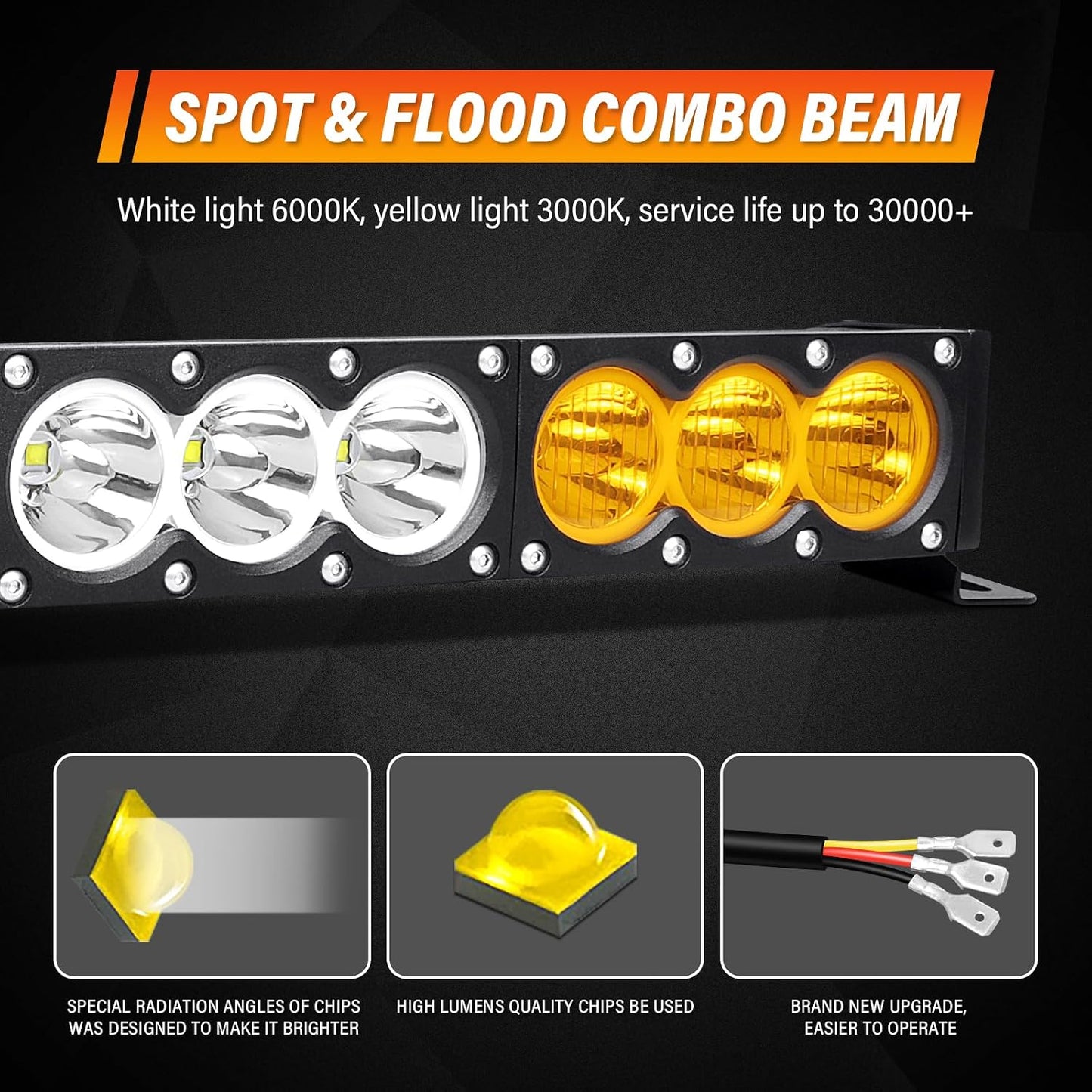 Barra LED 44pulg 24000lúmenes camión ATV