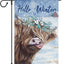Bandera jardín vaca invierno 12x18pulg doble cara arpillera nieve