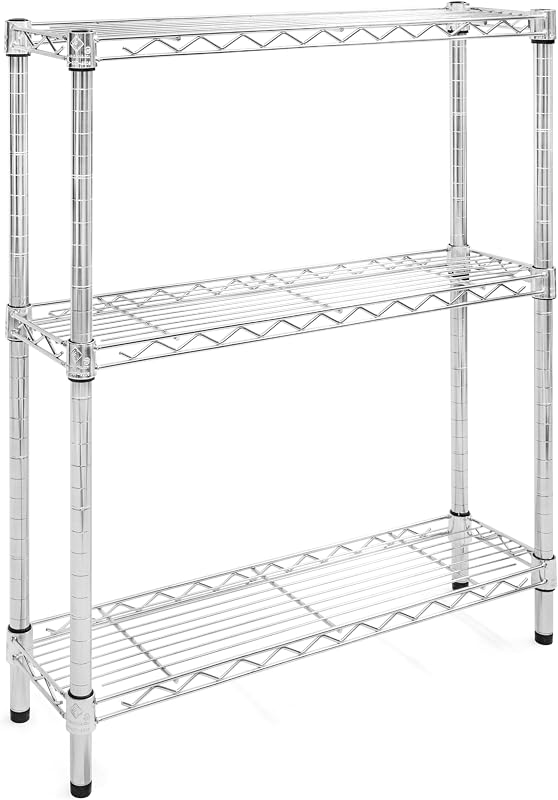 Estantería alambre cromado 8x30x34" 3 niveles 800lb