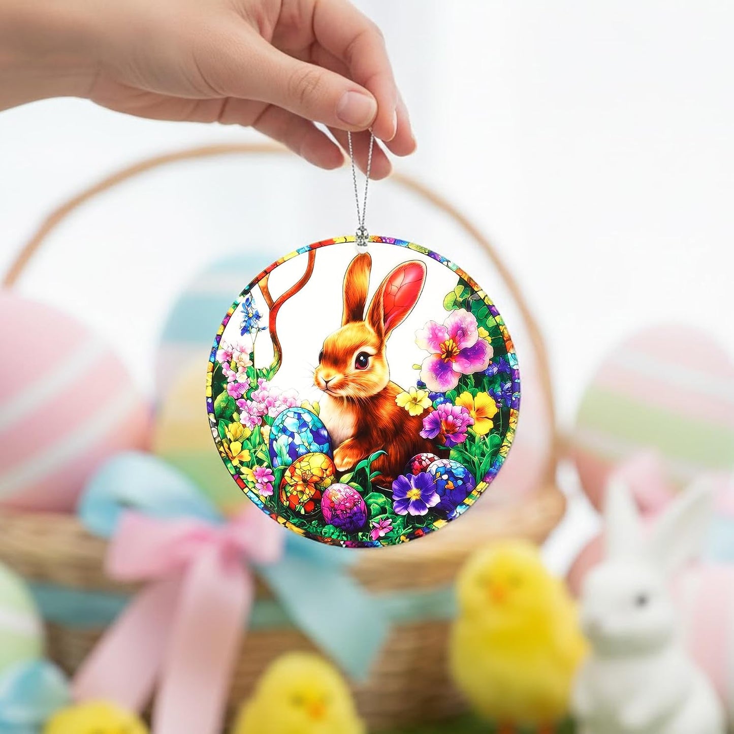 Adornos colgantes de Pascua y primavera para hogar y ventana